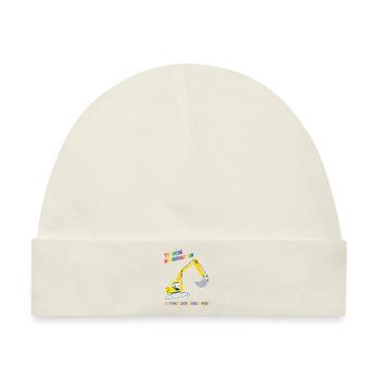 Schulkind Bagger Schulbeginn Geschenk - Baby Premium Organic Mütze - Naturweiß - Vorne