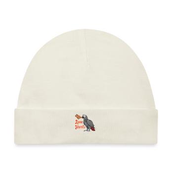 Liebe tut Weh Grau Papagei Halter African Grey - Baby Premium Organic Mütze - Naturweiß - Vorne