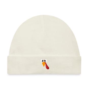 Thanksgiving Day Truthahn Gesicht Lustige Gobble - Baby Premium Organic Mütze - Naturweiß - Vorne