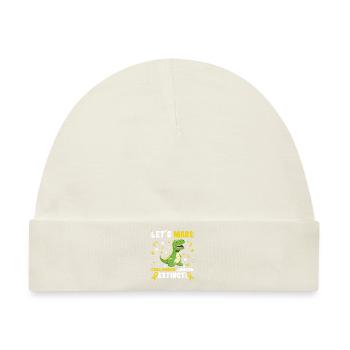 Dinosaurier September Kinderkrebs Bewusstsein - Baby Premium Organic Mütze - Naturweiß - Vorne
