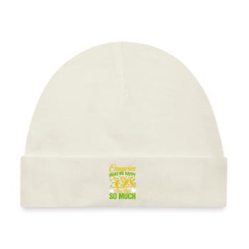 Kanarienvogel Canaries make me happy Singvögel - Baby Premium Organic Mütze - Naturweiß - Vorne