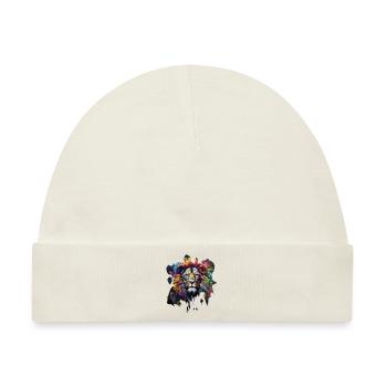Löwe im Graffiti-Stil - Baby Premium Organic Mütze - Naturweiß - Vorne