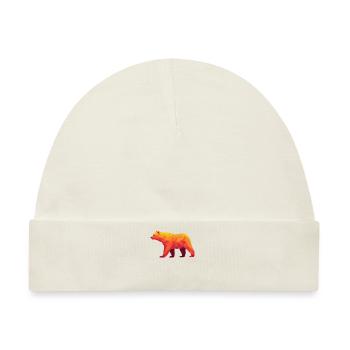 Geometrische Grizzly-Kunst in warmen Tönungen - Baby Premium Organic Mütze - Naturweiß - Vorne