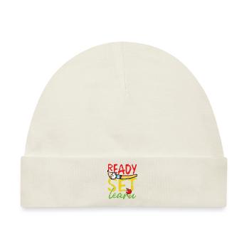 Auf Die Plätze, Fertig, Lernen - Baby Premium Organic Mütze - Naturweiß - Vorne