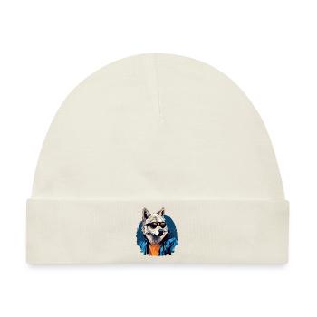 Streetstyle Polarwolf | Wolfsliebhaber - Baby Premium Organic Mütze - Naturweiß - Vorne