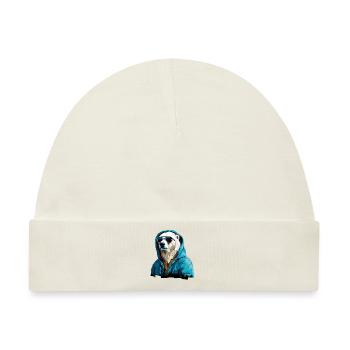 Streetstyle-Bär | Eisbären-Liebhaber - Baby Premium Organic Mütze - Naturweiß - Vorne