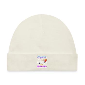 Happier than a Seagull with a French Fry Möwen - Baby Premium Organic Mütze - Naturweiß - Vorne