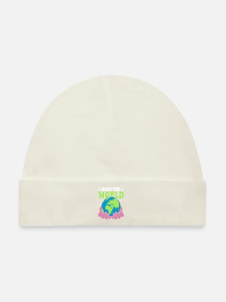 Save the World Naturschutz - Baby Premium Organic Mütze - Naturweiß