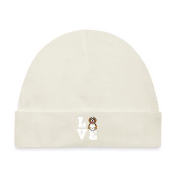 Love Beagle - Baby Premium Organic Mütze - Naturweiß - Vorne