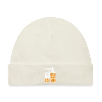 No Bench No Halftime No Timeouts Just Run 3 - Baby Premium Organic Mütze - Naturweiß - Vorne