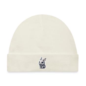 Hase Kaninchen Häschen Bunny Schlappohr - Baby Premium Organic Mütze - Naturweiß - Vorne