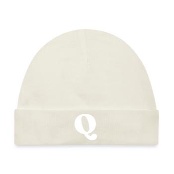 Buchstabe q - Baby Premium Organic Mütze - Naturweiß - Vorne
