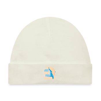 Nur hier für den Bruch Blauer Beluga Cetacea - Baby Premium Organic Mütze - Naturweiß - Vorne