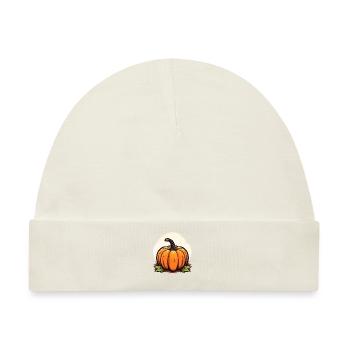 Kürbis Design Logo ür Thanksgiving - Baby Premium Organic Mütze - Naturweiß - Vorne