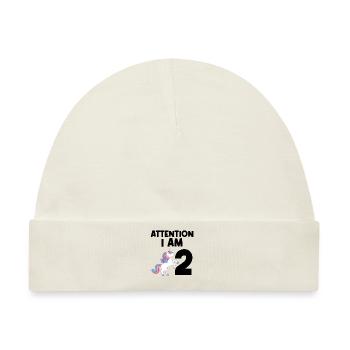 2nd Birthday Mädchen Einhorn 2nd Birthday Mädchen - Baby Premium Organic Mütze - Naturweiß - Vorne