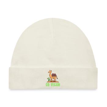Kamel-Tierdesign für stolze Veganer - Baby Premium Organic Mütze - Naturweiß - Vorne