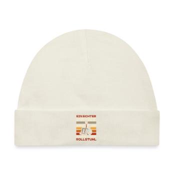 Rollstuhl Rollstuhlfahrer - Baby Premium Organic Mütze - Naturweiß - Vorne