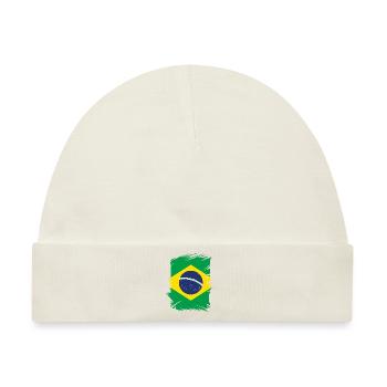 Brasilien Flagge Brasilianische Fahne Südamerika - Baby Premium Organic Mütze - Naturweiß - Vorne