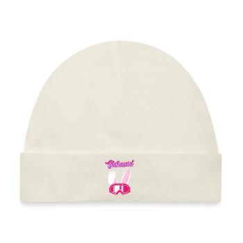 Skihaserl Apres Ski Party Skifahrerin Bunny - Baby Premium Organic Mütze - Naturweiß - Vorne