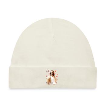 Fall Jesus He Never Leaves: Christian Autumn Vibes - Baby Premium Organic Mütze - Naturweiß - Vorne