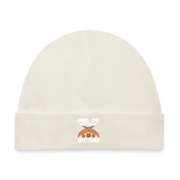 Holz schintzen Holzschnitzerei - Baby Premium Organic Mütze - Naturweiß - Vorne