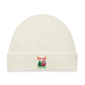 Weihnachten Essen Weihnachtsessen Heiligabend - Baby Premium Organic Mütze - Naturweiß - Vorne
