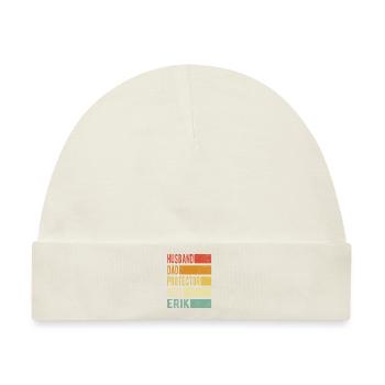 Erik Name Papa Geschenk - Baby Premium Organic Mütze - Naturweiß - Vorne