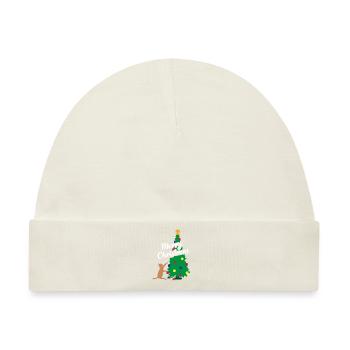 Katzenspaß Weihnachtsbaum Festlicher Schabernack - Baby Premium Organic Mütze - Naturweiß - Vorne