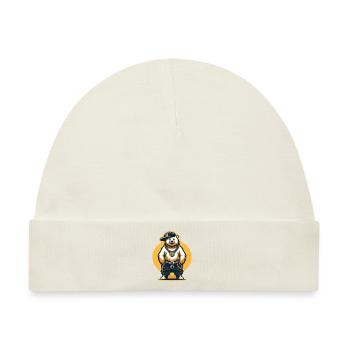 Bär Bären Bärenkopf Bär Braunbär Bären - Baby Premium Organic Mütze - Naturweiß - Vorne