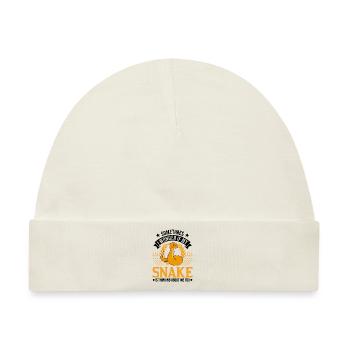 Schlangen Besitzer Kornnatter Natter - Baby Premium Organic Mütze - Naturweiß - Vorne