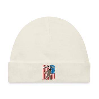 Bigfoot Patriot USA Flagge Hingucker - Baby Premium Organic Mütze - Naturweiß - Vorne