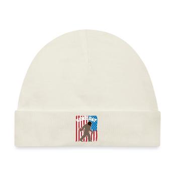 Bigfoot Patriot USA Flagge Hingucker - Baby Premium Organic Mütze - Naturweiß - Vorne