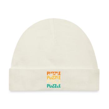 Puzzlefan Puzzler Puzzleteile Puzzle - Baby Premium Organic Mütze - Naturweiß - Vorne