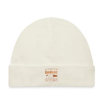 Ich stecke einen Keks in den Ofen Weihnachtspaar passend - Baby Premium Organic Mütze - Naturweiß - Vorne