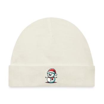 Schneemann Dabbing Schneemann Dab Schneemänner - Baby Premium Organic Mütze - Naturweiß - Vorne
