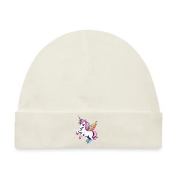 Licorne Einhorn Kawaii - Baby Premium Organic Mütze - Naturweiß - Vorne