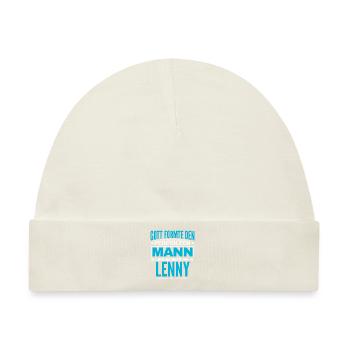 Lenny Name Design - Baby Premium Organic Mütze - Naturweiß - Vorne