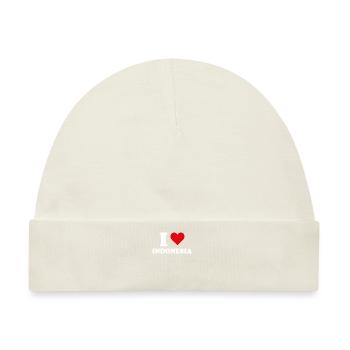 Ich liebe Indonesien Herz Indonesisches Geschenk - Baby Premium Organic Mütze - Naturweiß - Vorne