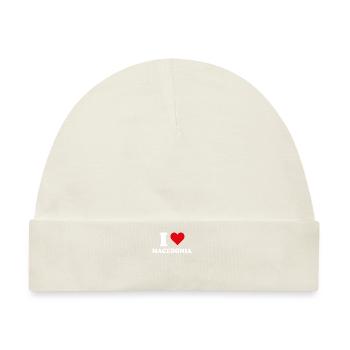 Ich liebe Mazedonien Herz Mazedonisches Geschenk - Baby Premium Organic Mütze - Naturweiß - Vorne