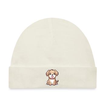 Süßer Cartoon Hund - Hunde Design - Baby Premium Organic Mütze - Naturweiß - Vorne