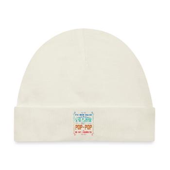 pop-pop Vatertag pop-pop Geschenk - Baby Premium Organic Mütze - Naturweiß - Vorne