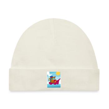 Buntes Bild eines lustigen Schleppers - Baby Premium Organic Mütze - Naturweiß - Vorne
