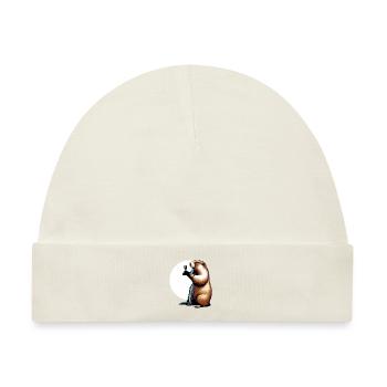 Murmeltier Murmeltiertag Groundhog Day USA lustig - Baby Premium Organic Mütze - Naturweiß - Vorne