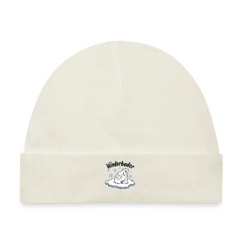 Winterbader Eisbaden Eisbad Spruch - Baby Premium Organic Mütze - Naturweiß - Vorne