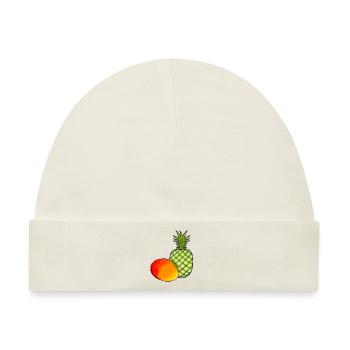 Mango Obst Früchte Ananas Vegetarisch Speise - Baby Premium Organic Mütze - Naturweiß - Vorne