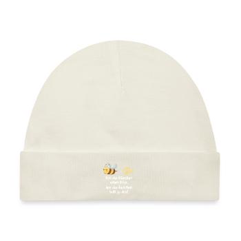 Hat Das Blümchen Einen Knick War Das Bienchen Wohl - Baby Premium Organic Mütze - Naturweiß - Vorne