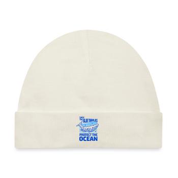 Rettet die Blauwale, schützt den Ozean - Baby Premium Organic Mütze - Naturweiß - Vorne