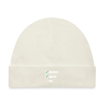 Bachelor Master PHD. Masterabschluss Bestanden - Baby Premium Organic Mütze - Naturweiß - Vorne