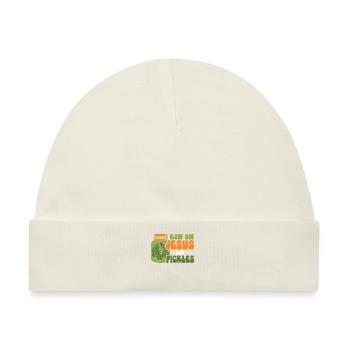 Pickles & Jesus Pickle Gemüseanbau - Baby Premium Organic Mütze - Naturweiß - Vorne