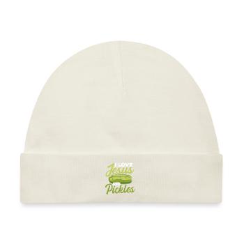 Pickles & Jesus Pickle Gemüseanbau - Baby Premium Organic Mütze - Naturweiß - Vorne